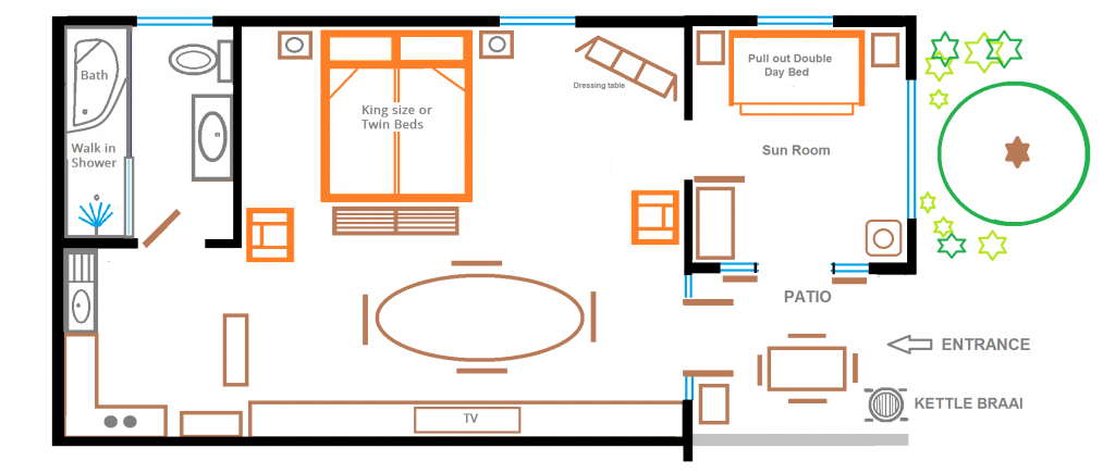 Floor Plan Rose Room at Eastbury Cottage
