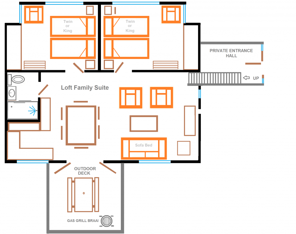 floor plan loft Eastbury Cottage